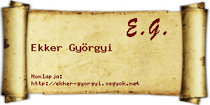 Ekker Györgyi névjegykártya
