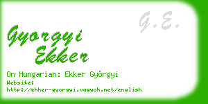 gyorgyi ekker business card