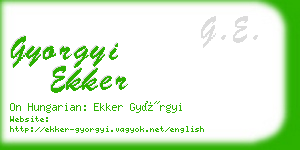 gyorgyi ekker business card